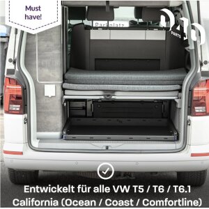 Heckauszug für VW T5/T6/T6.1 California (COAST / OCEAN)  100 cm x 80 cm (Tiefe: 75 cm)