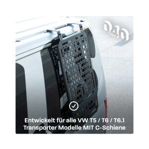 Molle Board für VW T5 T6 T6.1 Transporter / Multivan mit C-Schiene Universelle Gerätehalterung